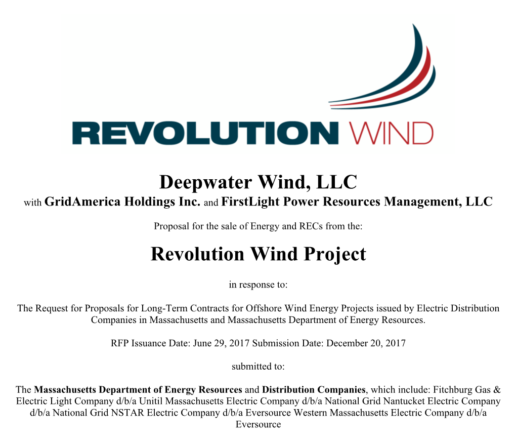Deepwater Wind, LLC Revolution Wind Project