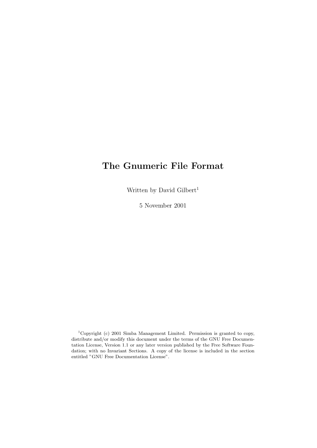 The Gnumeric File Format