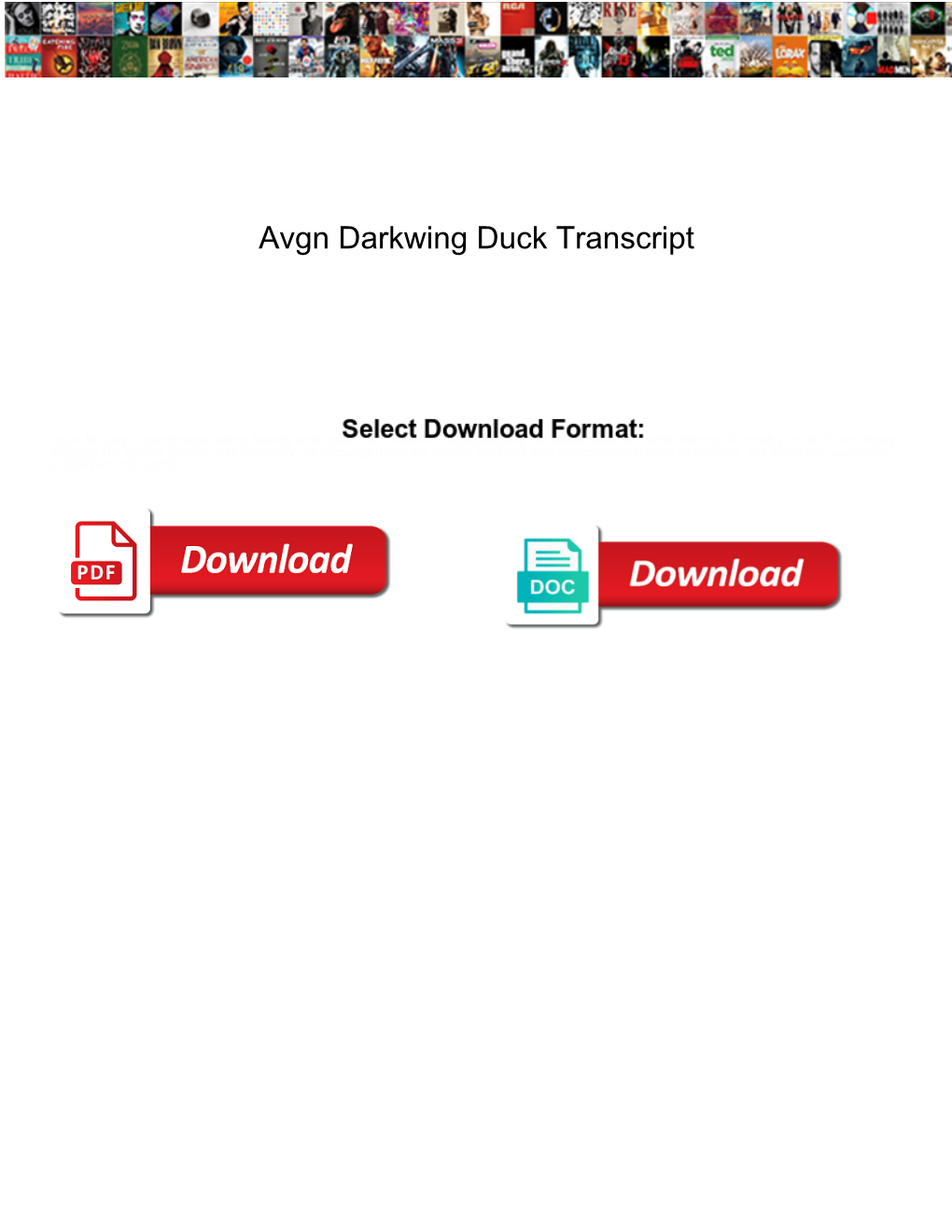 Avgn Darkwing Duck Transcript