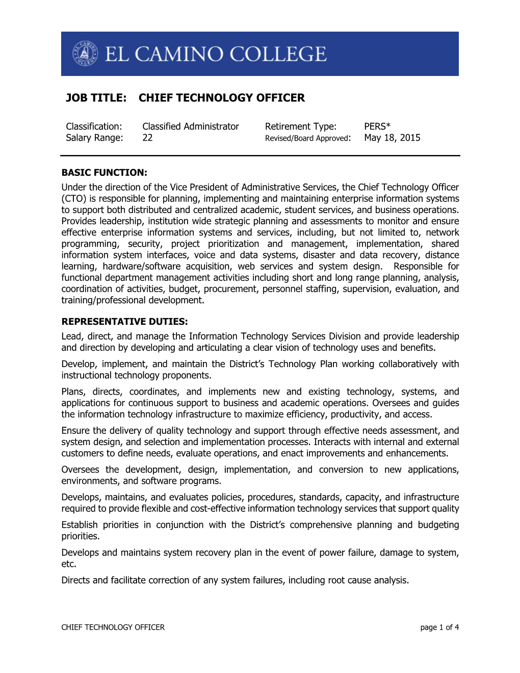 Chief Technology Officer