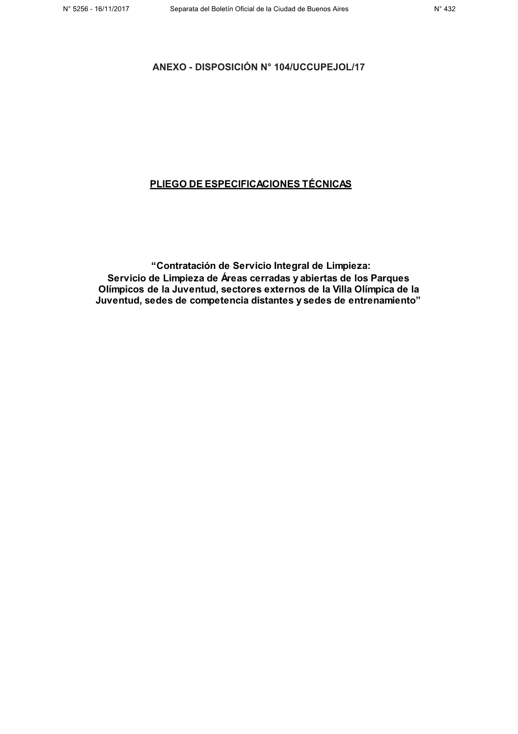 PLIEGO DE ESPECIFICACIONES TÉCNICAS “Contratación De