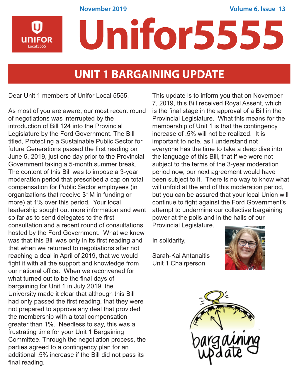 Unit 1 Bargaining Update