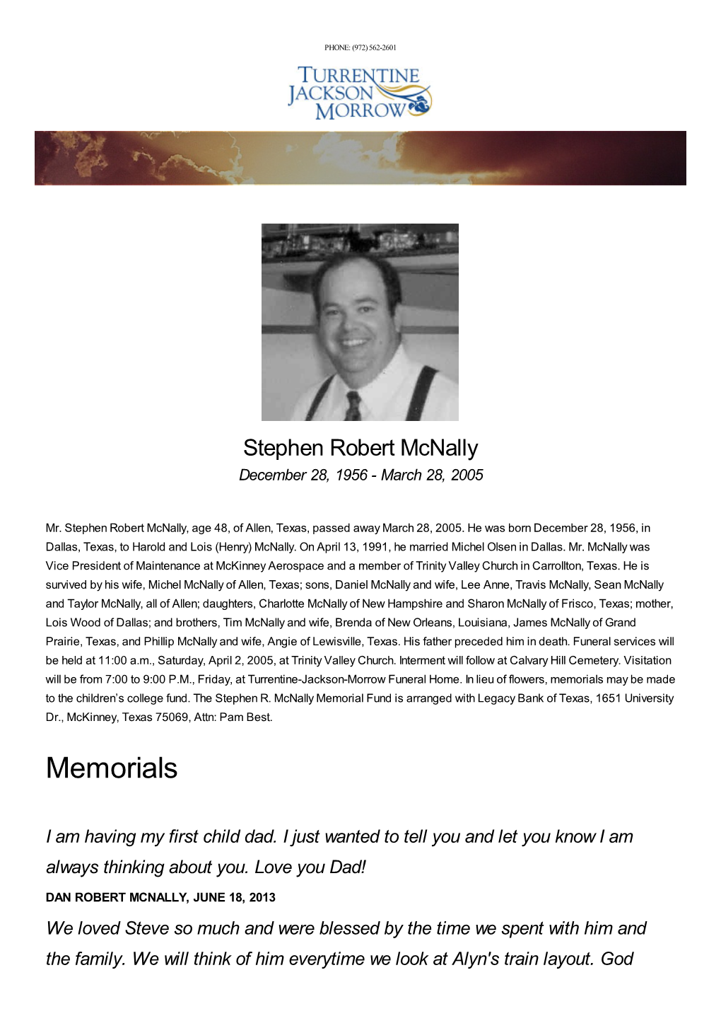 Stephen Robert Mcnally December 28, 1956 - March 28, 2005