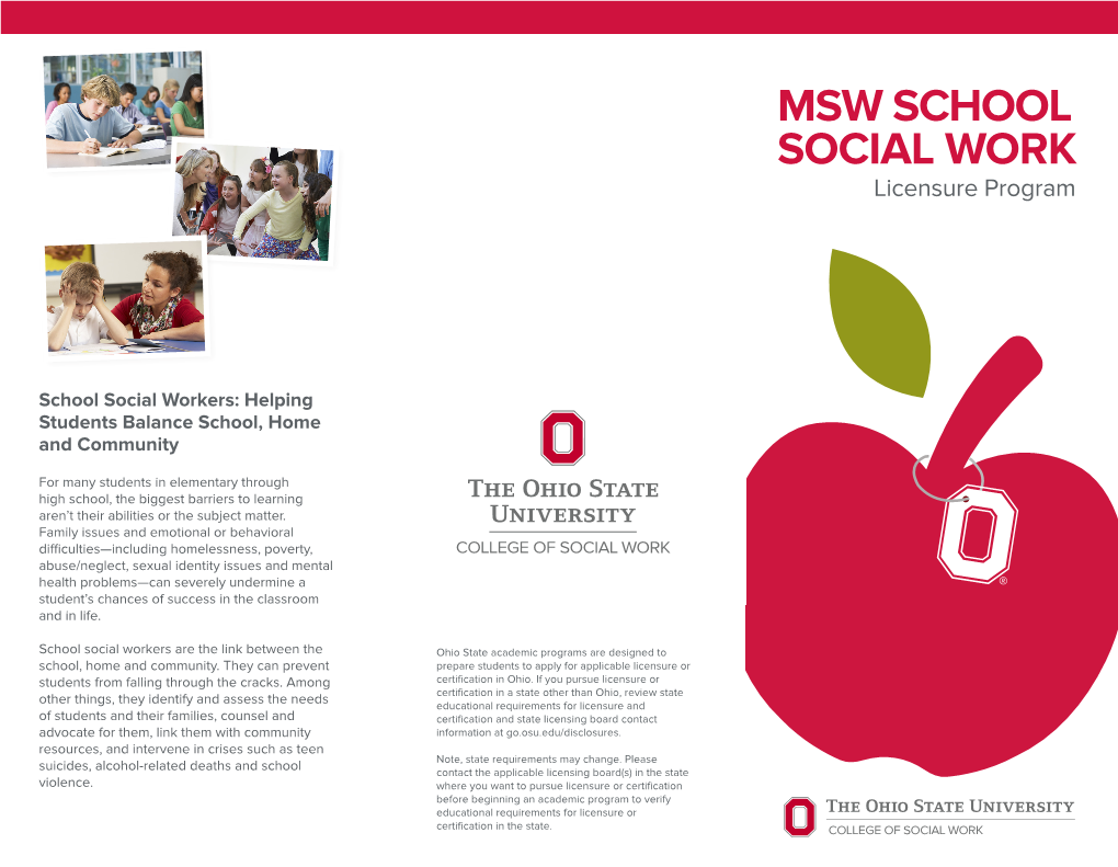 MSW SCHOOL SOCIAL WORK Licensure Program
