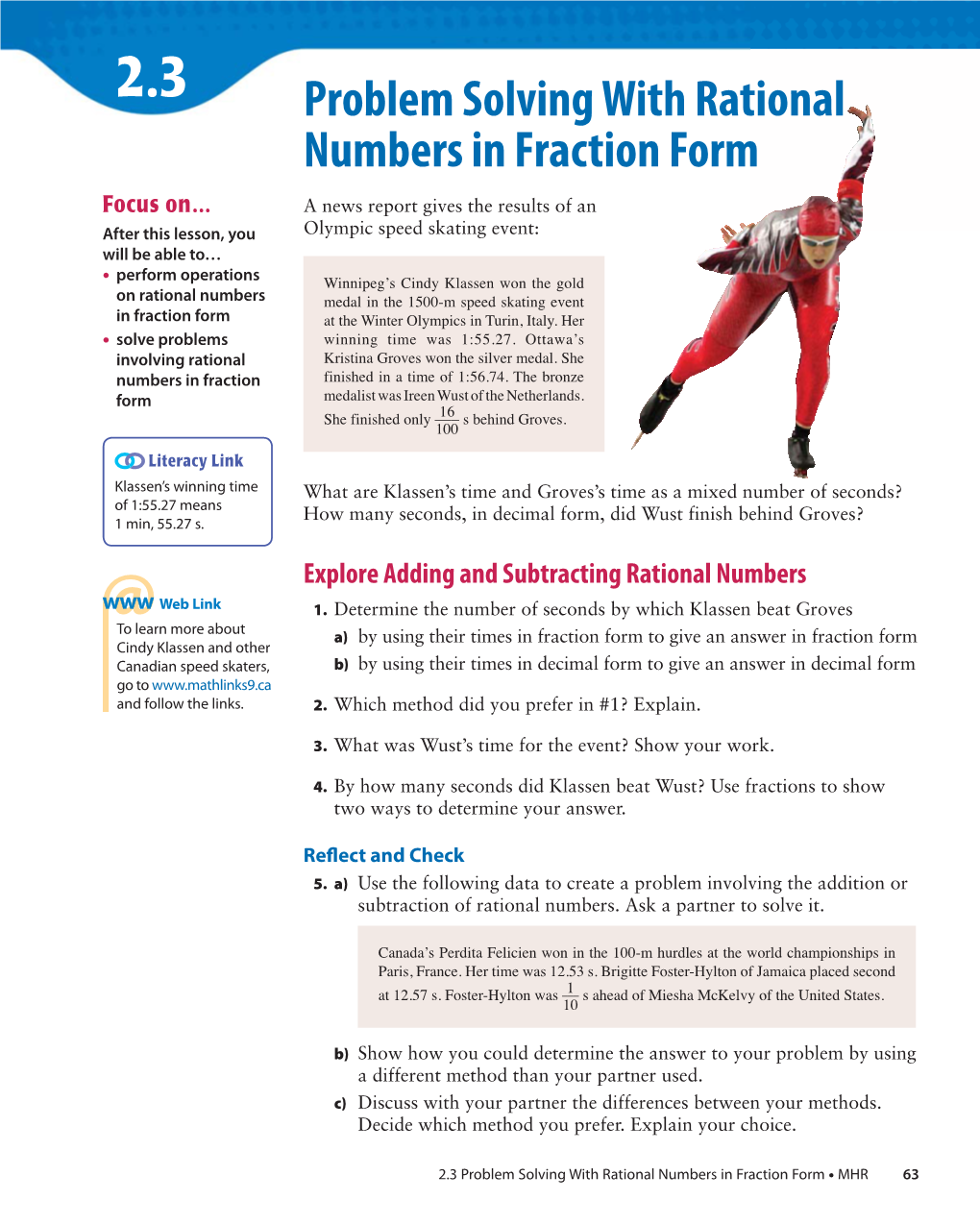 2.3 Problem Solving with Rational Numbers in Fraction Form