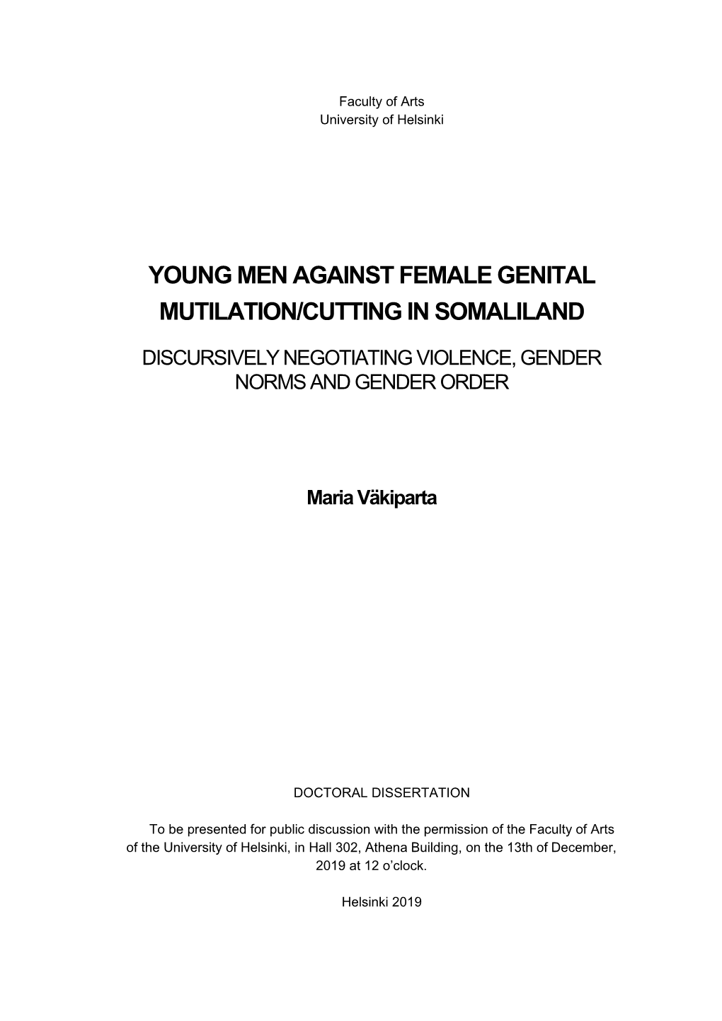 Young Men Against Female Genital Mutilation/Cutting in Somaliland