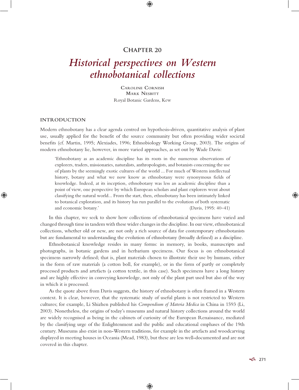 Historical Perspectives on Western Ethnobotanical Collections