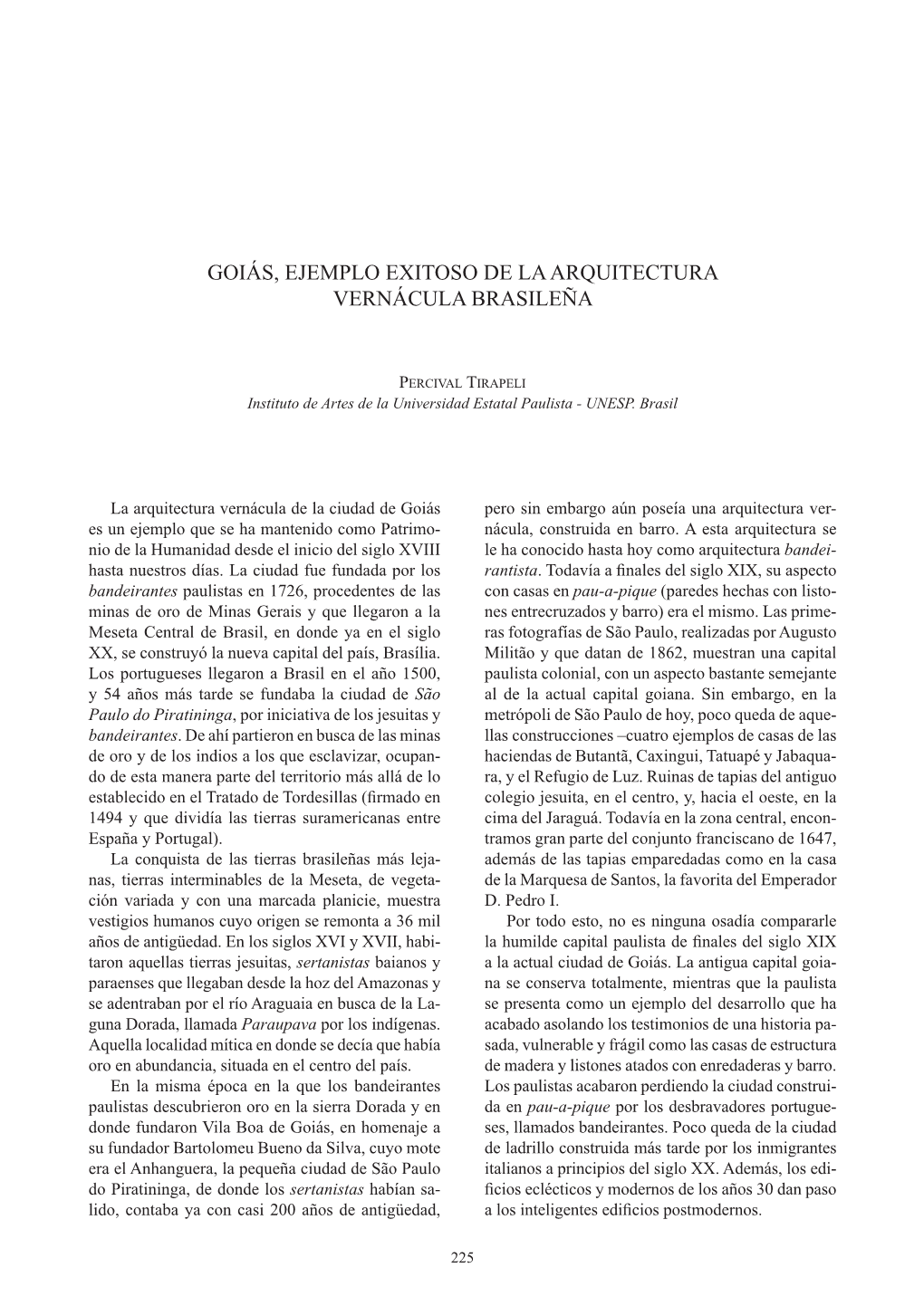 Goiás, Ejemplo Exitoso De La Arquitectura Vernácula Brasileña