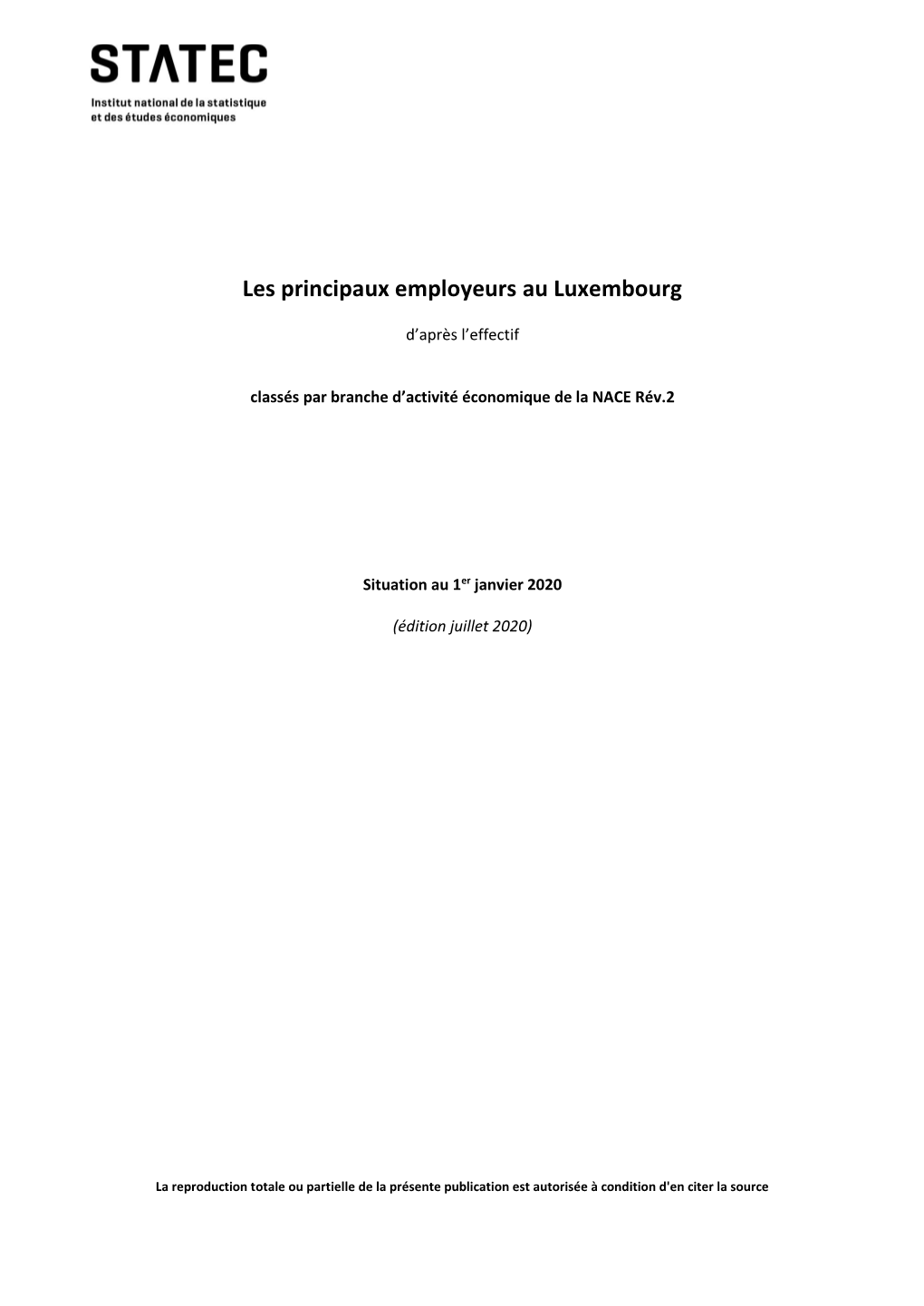 Liste Des Principaux Employeurs Au Luxembourg Au 1 Janvier 2020