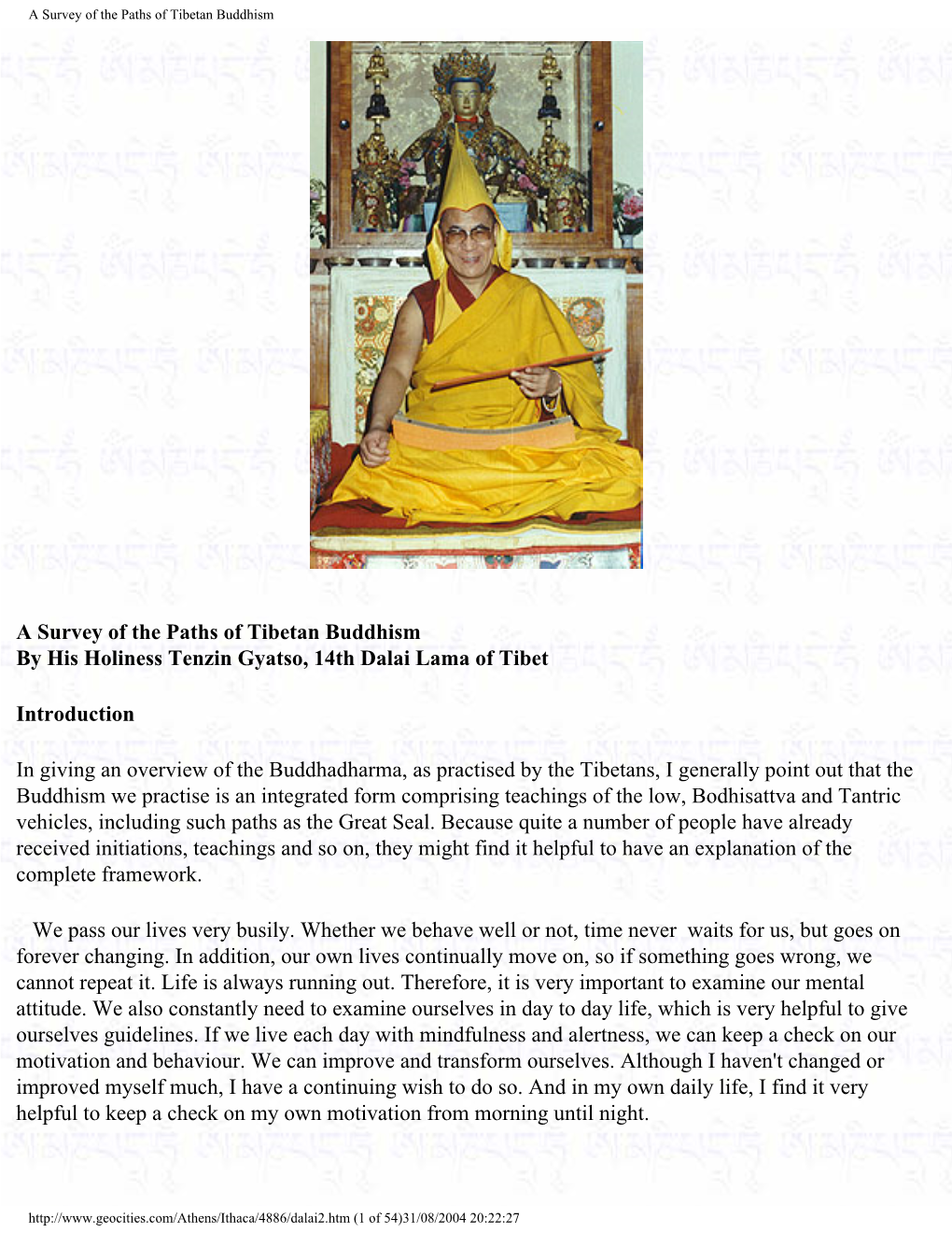A Survey of the Paths of Tibetan Buddhism by Dalai Lama