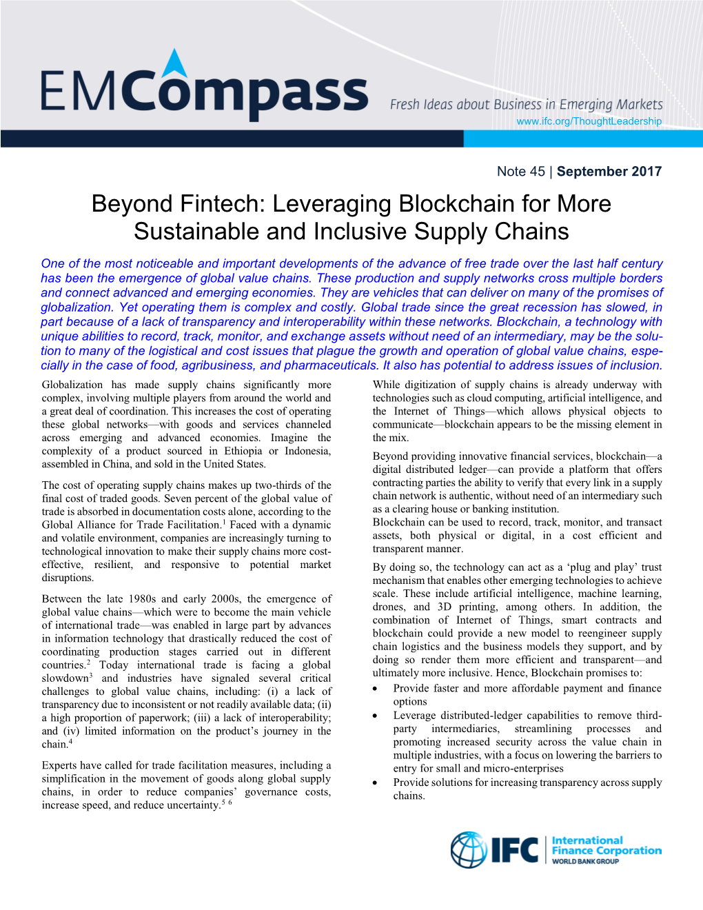 Leveraging Blockchain for More Sustainable and Inclusive Supply Chains