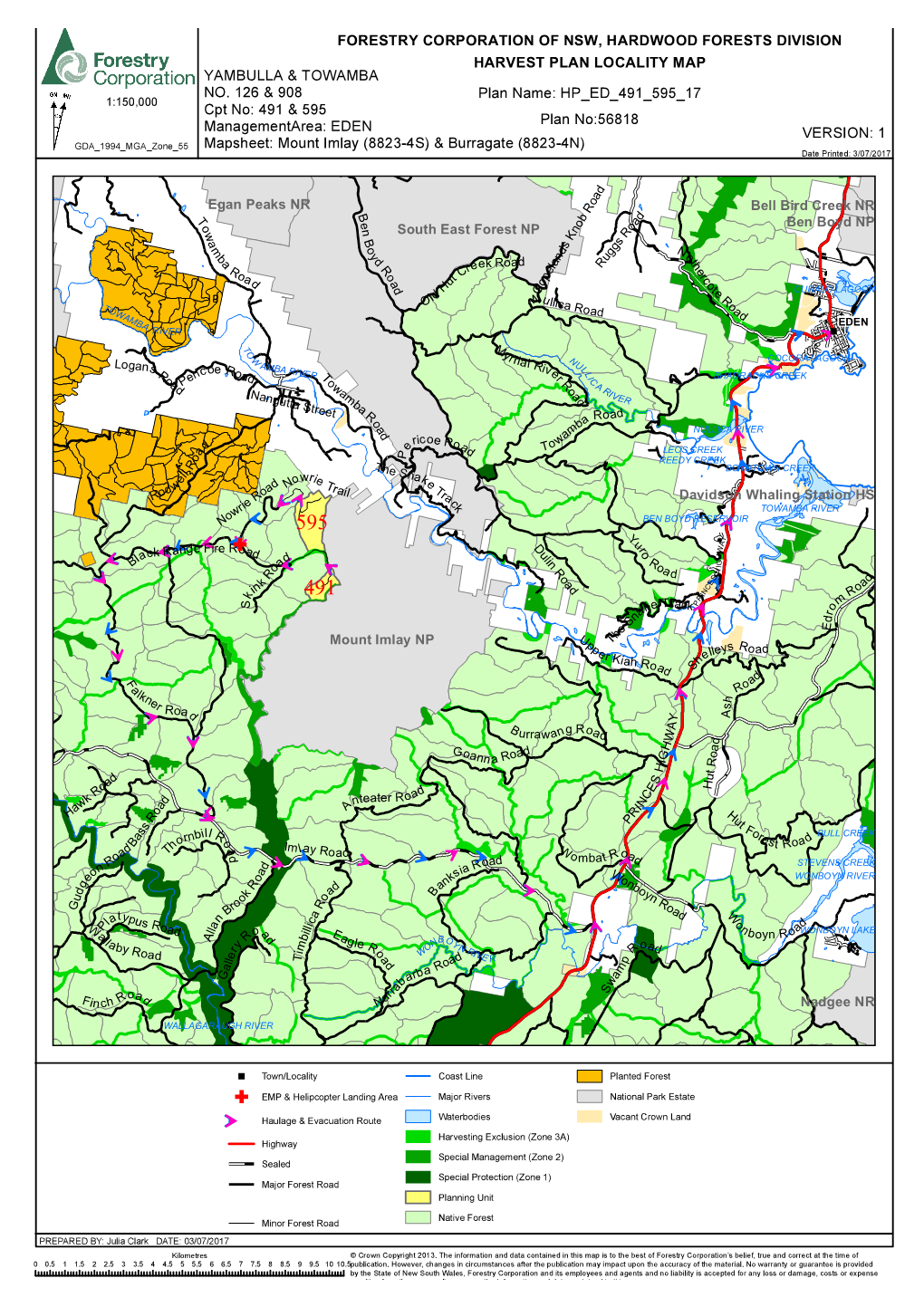 Yambulla & Towamba State Forest Compartments 491 & 595 Harvest