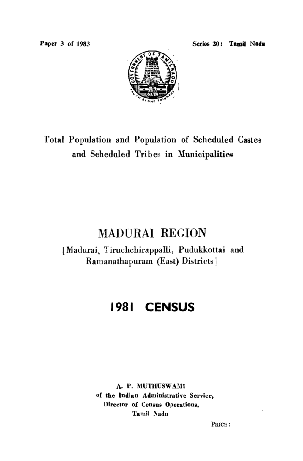 Total Population and Population of Scheduled Castes and Scheduled