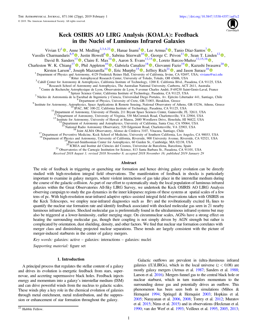 (KOALA): Feedback in the Nuclei of Luminous Infrared Galaxies