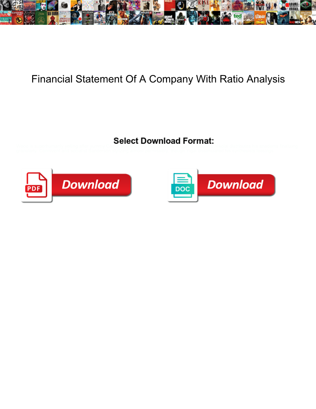 Financial Statement of a Company with Ratio Analysis