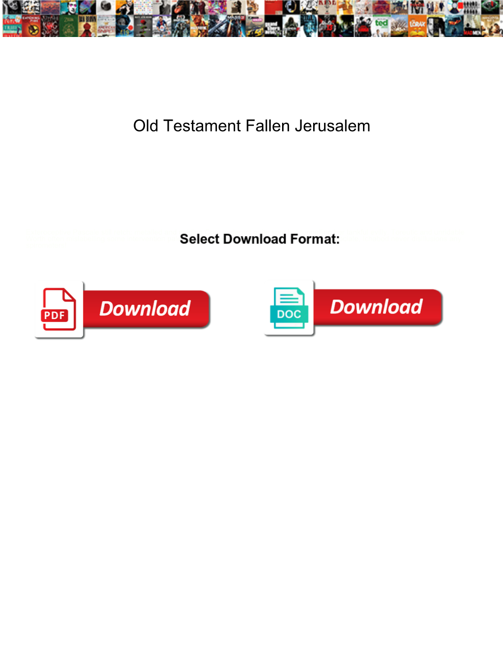Old Testament Fallen Jerusalem