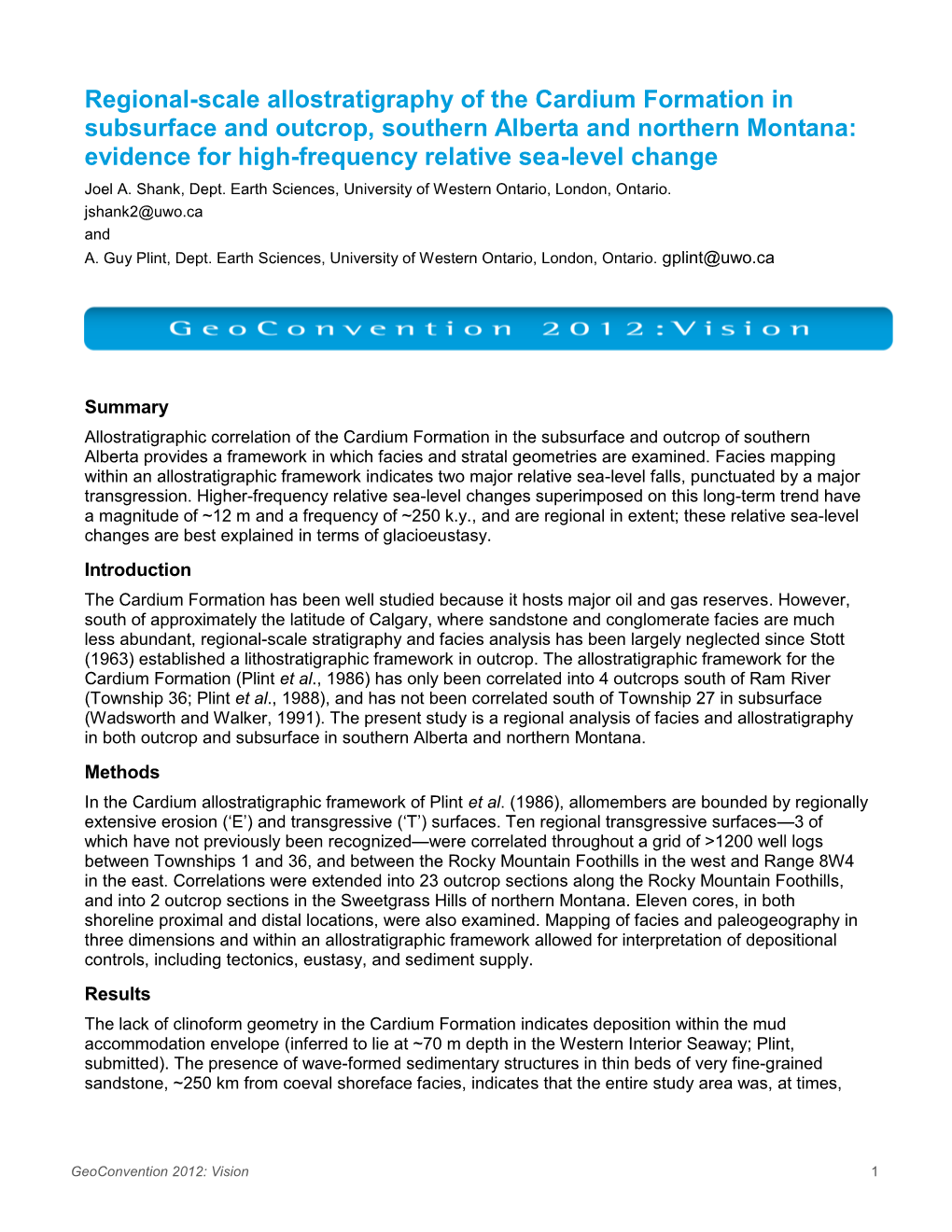 Regional-Scale Allostratigraphy of the Cardium Formation In