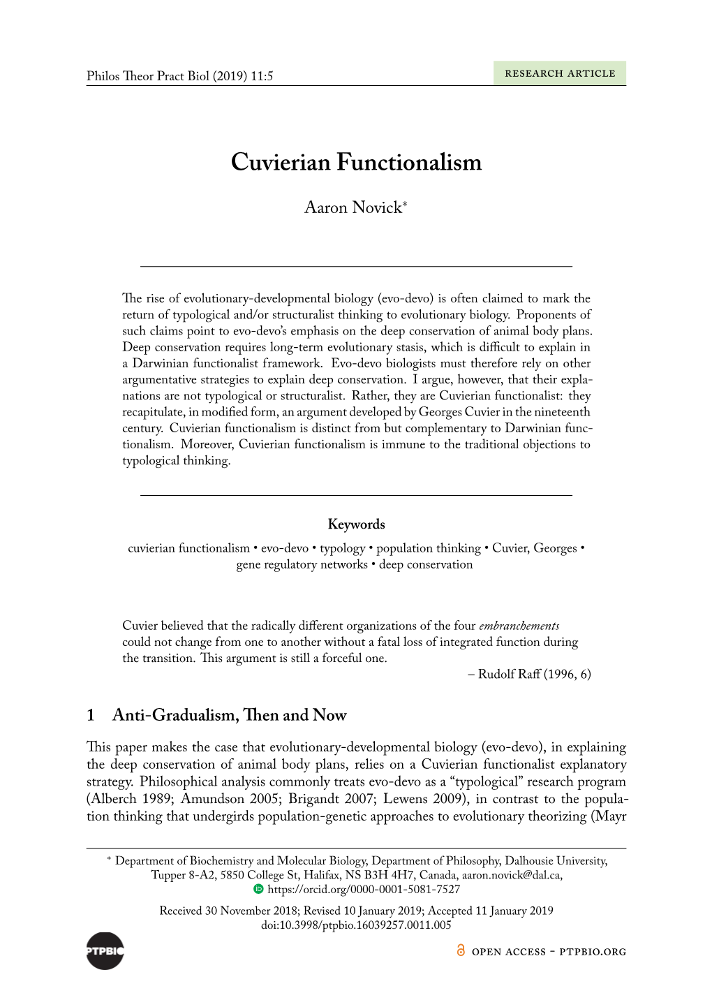 Cuvierian Functionalism