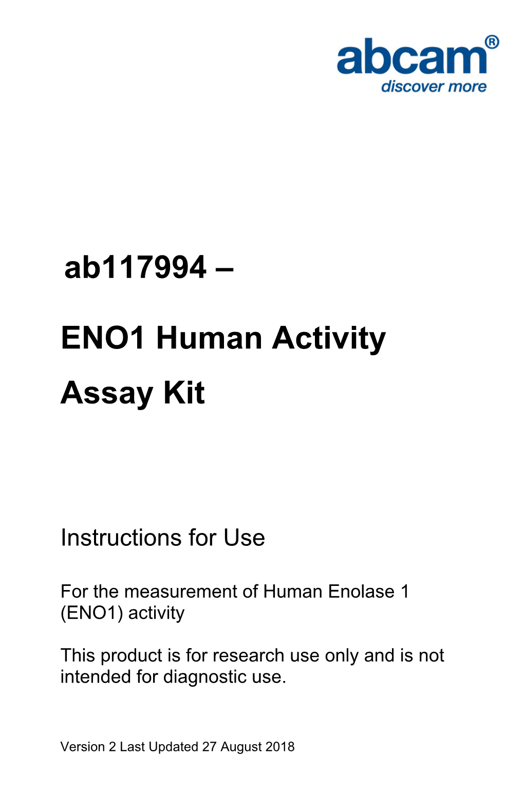 ENO1 Human Activity Assay Kit
