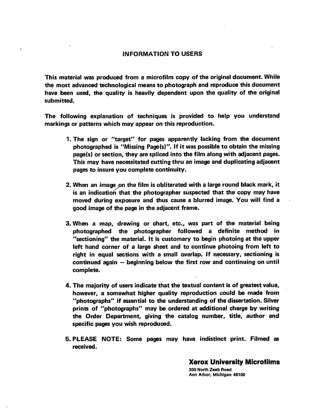 Xerox University Microfilms