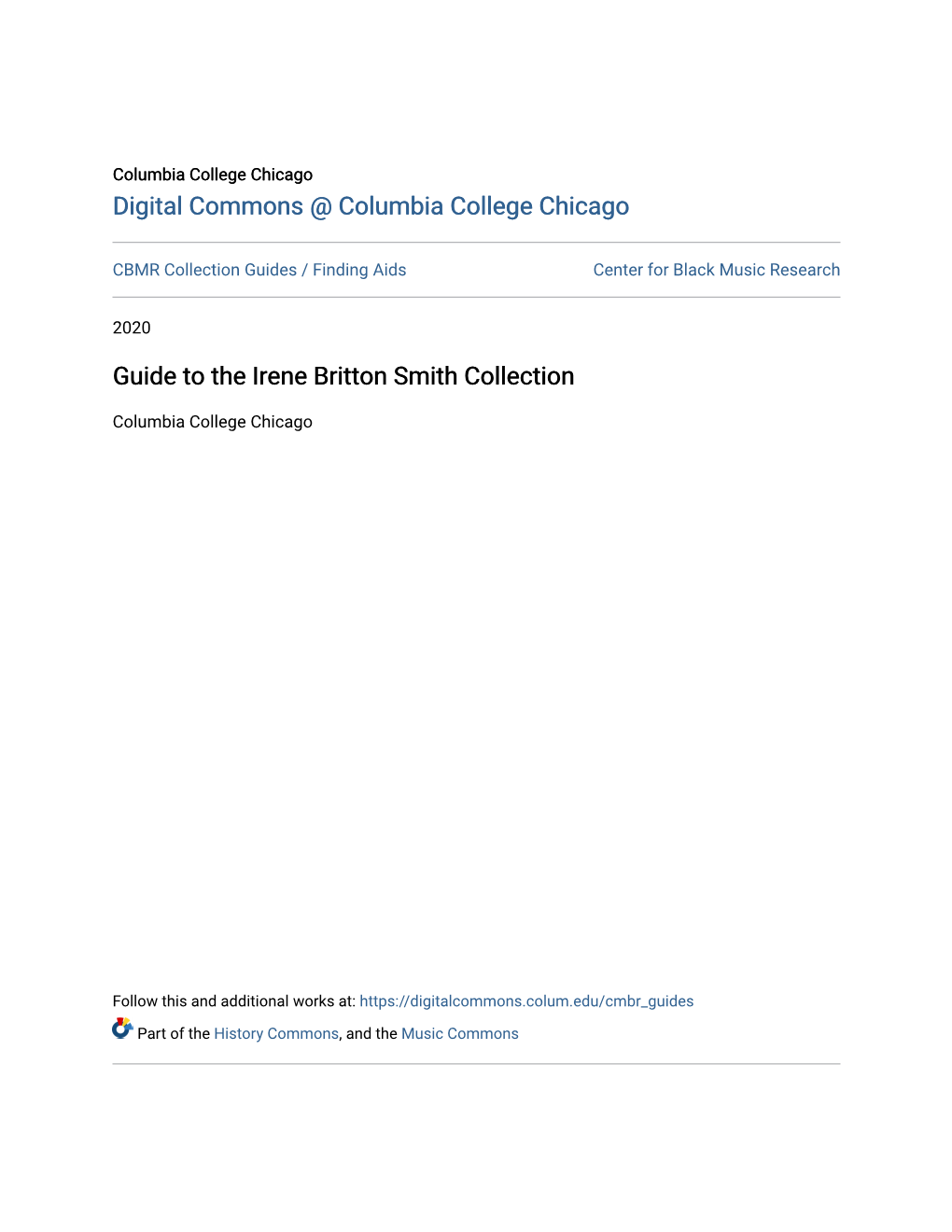 Guide to the Irene Britton Smith Collection