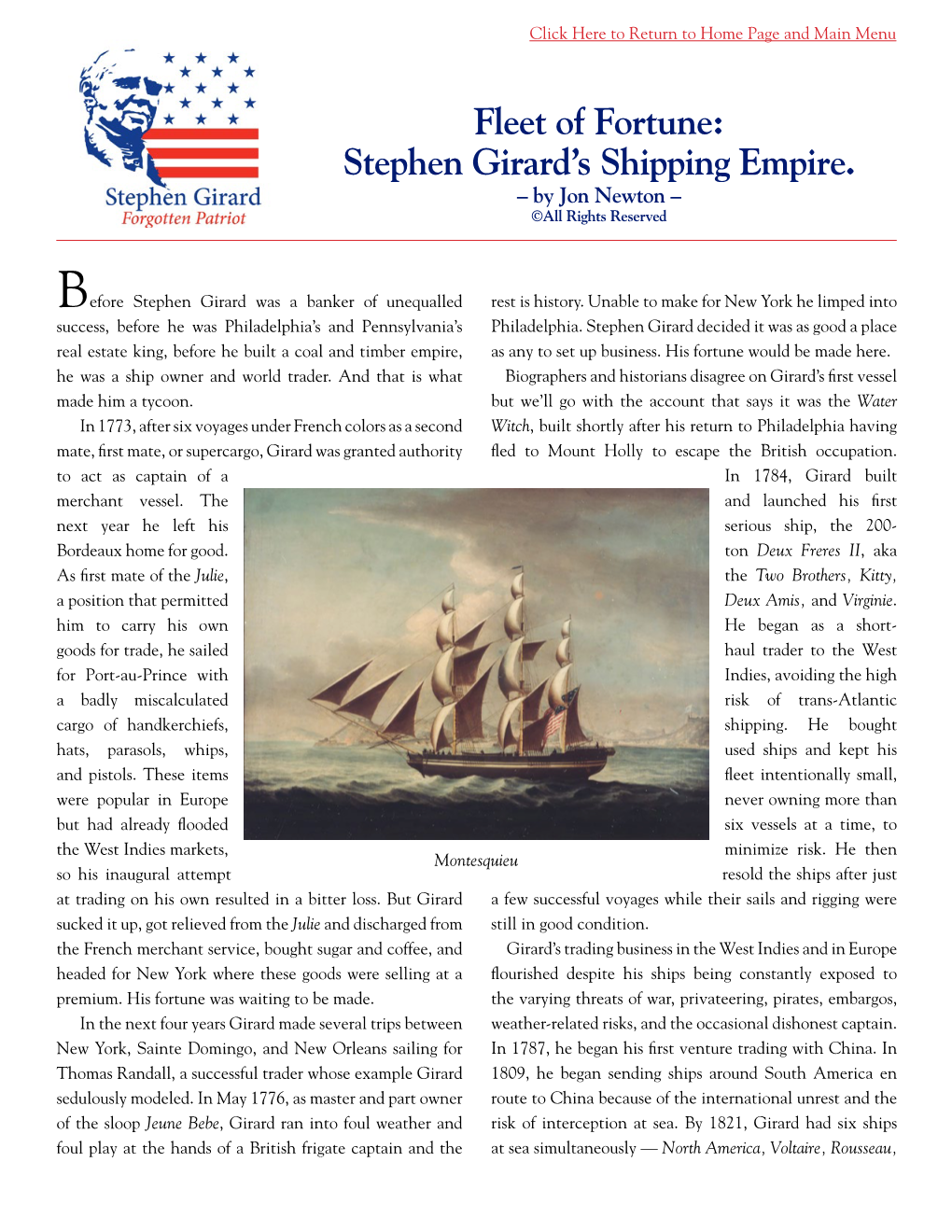 Fleet of Fortune: Stephen Girard's Shipping Empire
