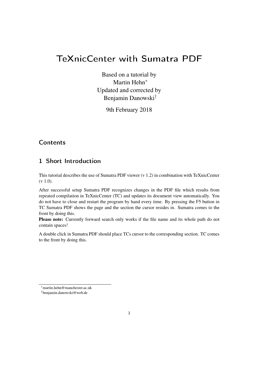 Texniccenter with Sumatra PDF