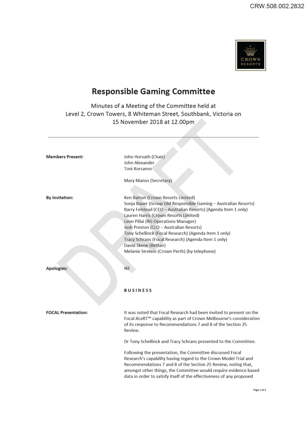 Responsible Gaming Committee