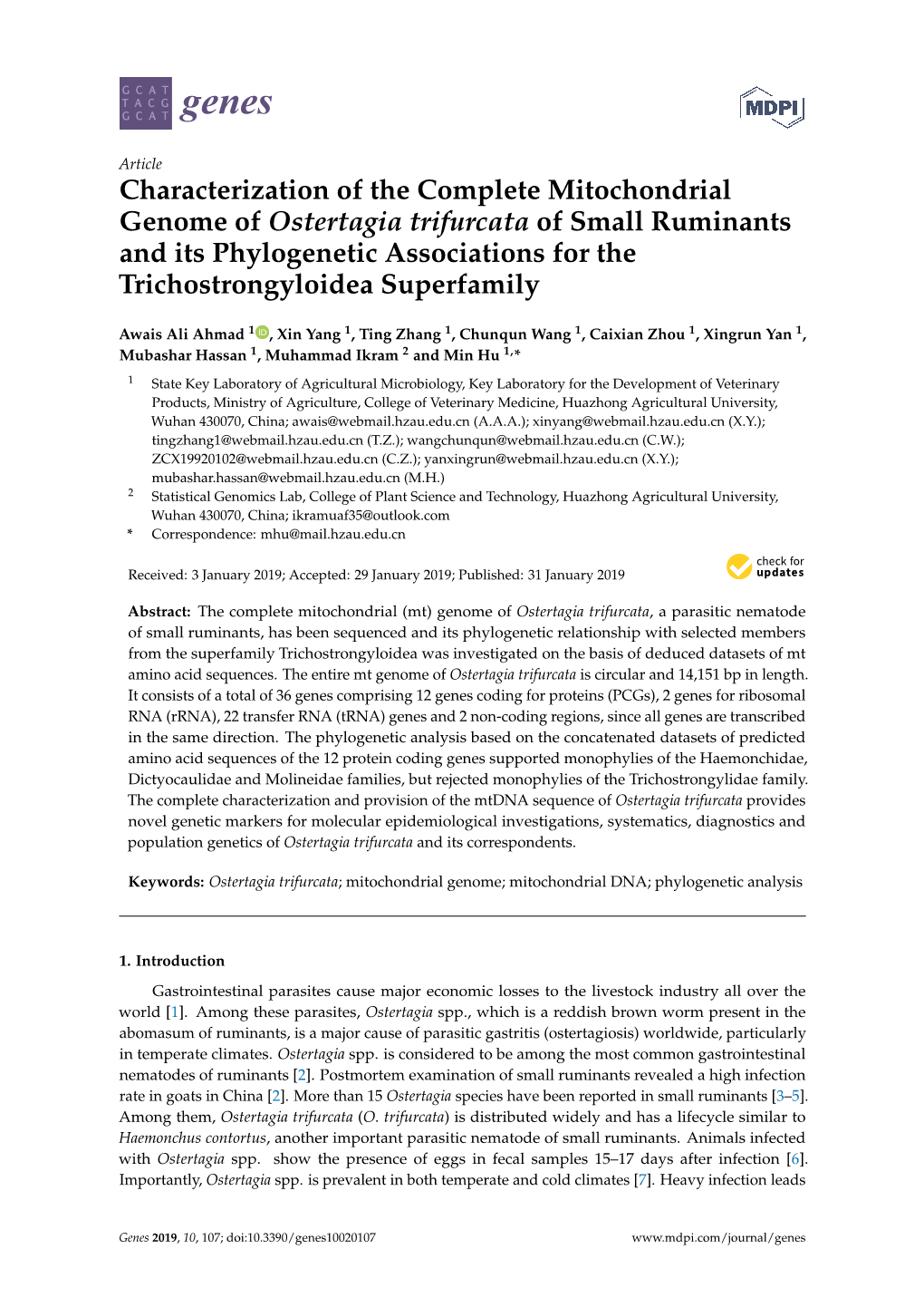 Characterization of the Complete Mitochondrial Genome Of