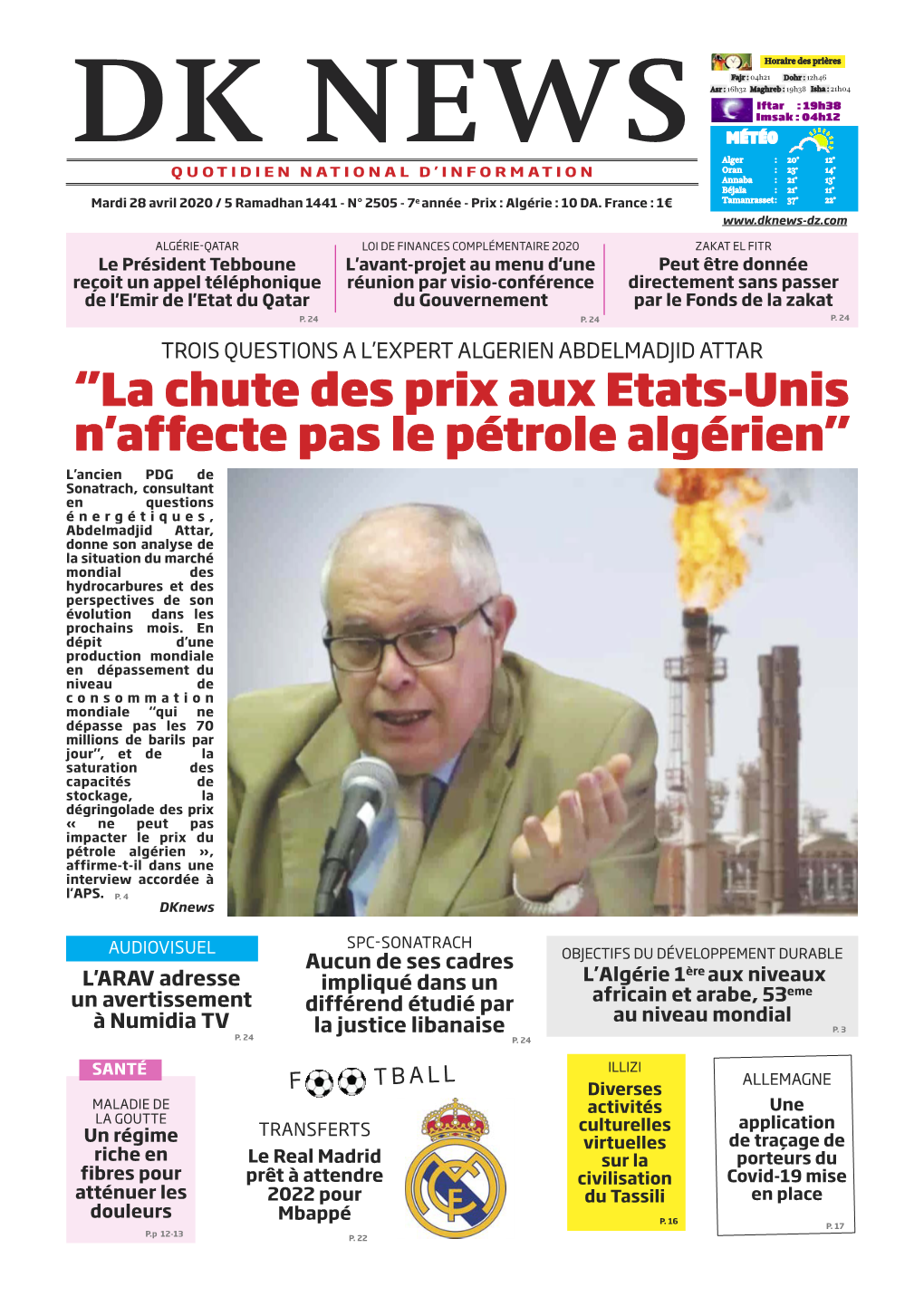 ''La Chute Des Prix Aux Etats-Unis N'affecte Pas Le Pétrole Algérien''