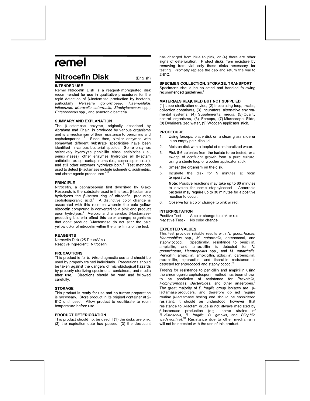 Nitrocefin Beta Lactamase Disk