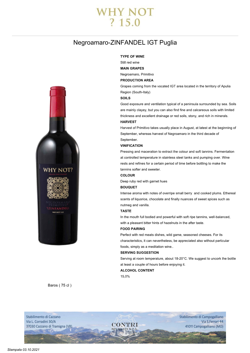 Negroamaro-ZINFANDEL IGT Puglia