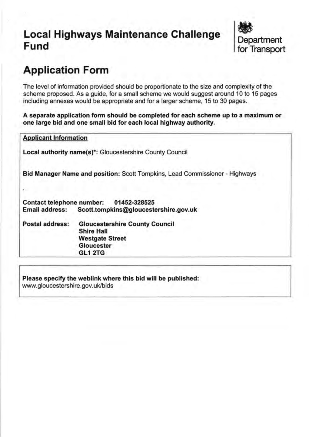 A417 Maisemore Flood Resilience Scheme Application