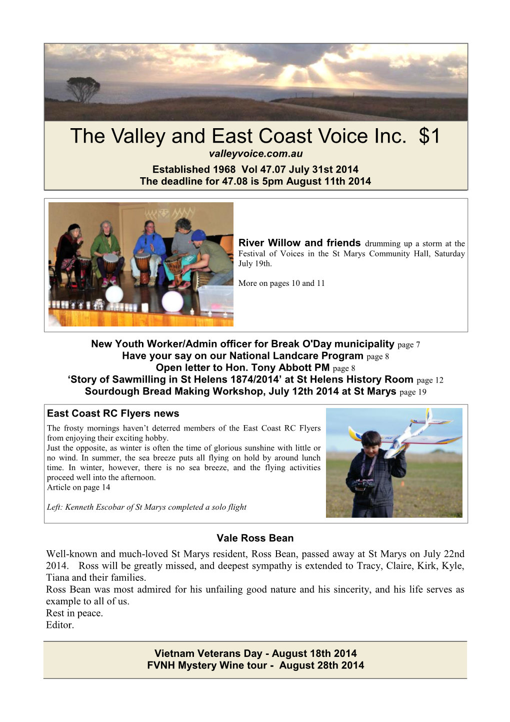 The Valley and East Coast Voice Inc. $1 Valleyvoice.Com.Au