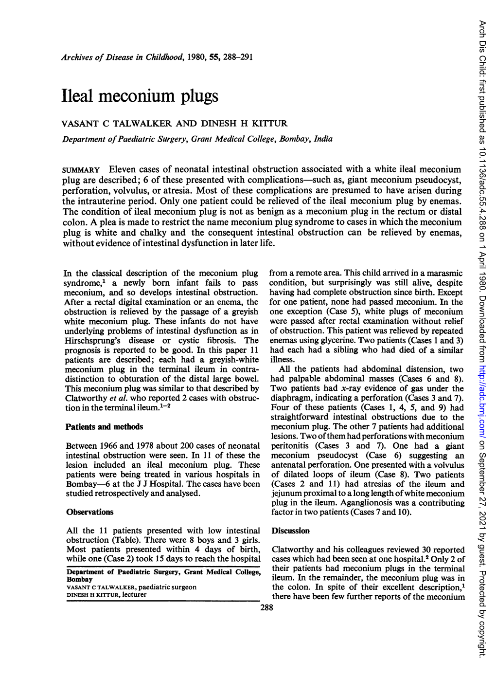 Ileal Meconium Plugs