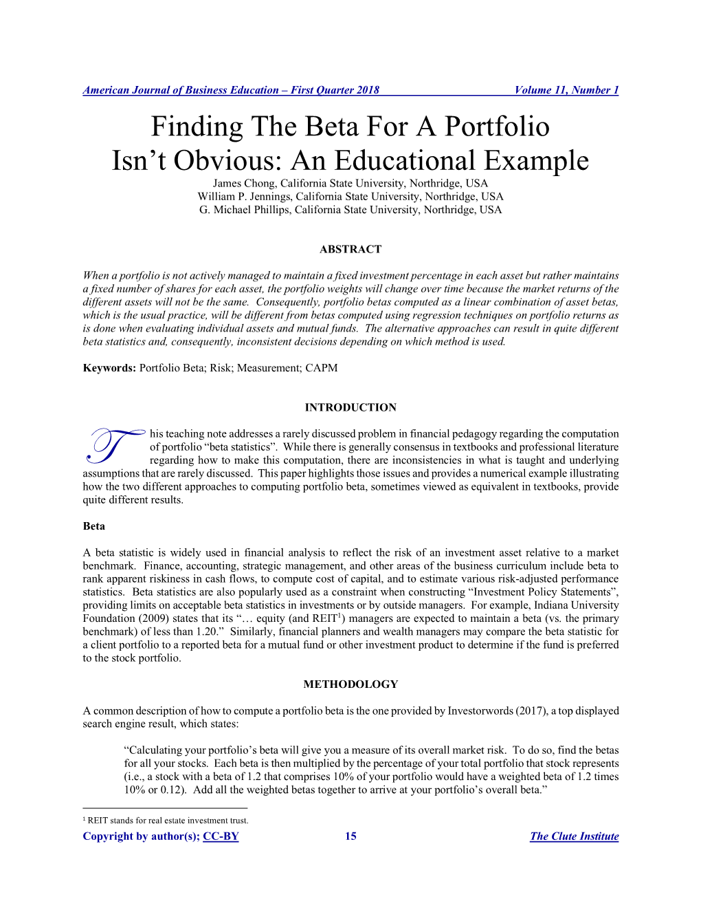 Finding the Beta for a Portfolio Isn't Obvious