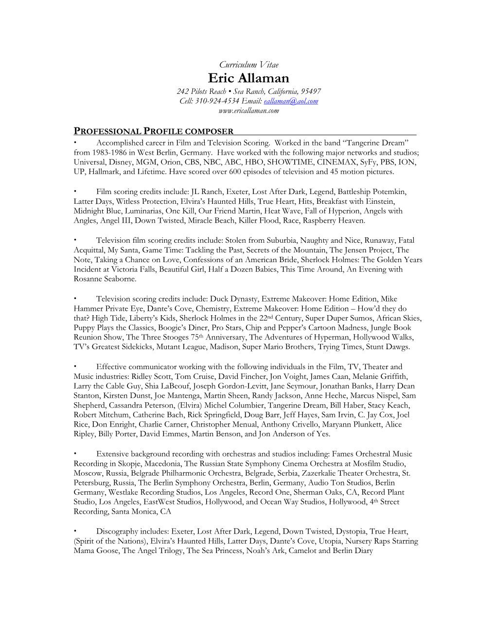 Download Eric Allaman's CV