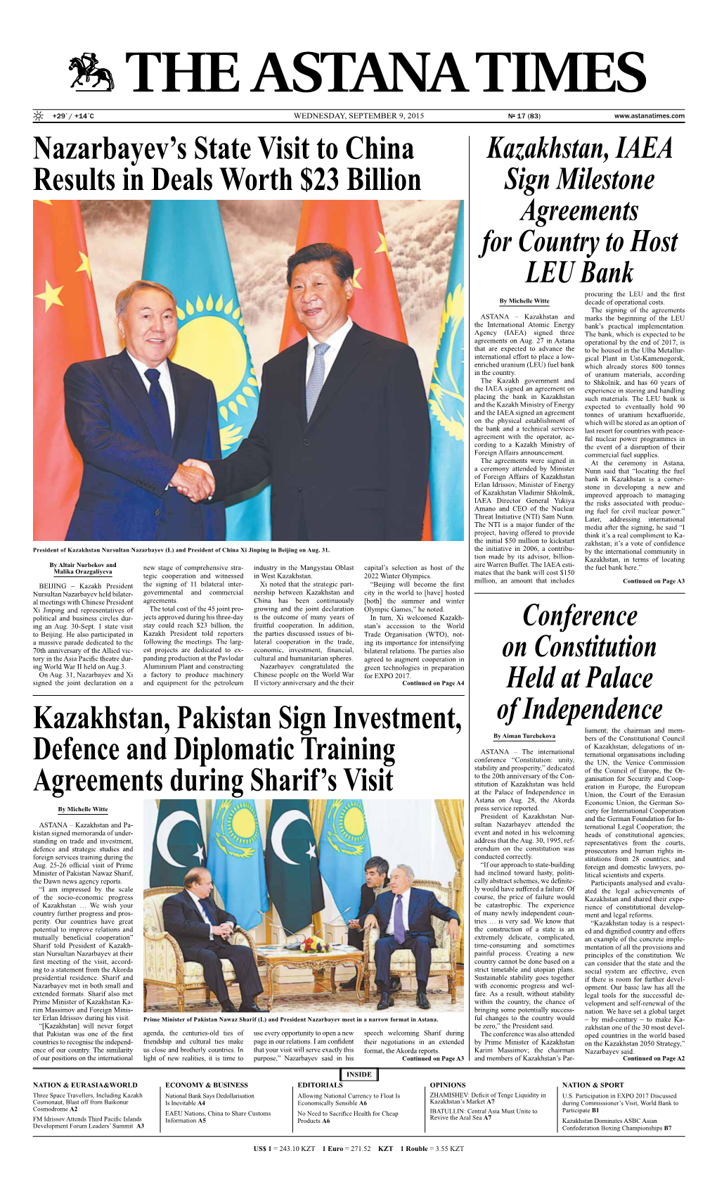 Kazakhstan, Pakistan Sign Investment, Defence and Diplomatic