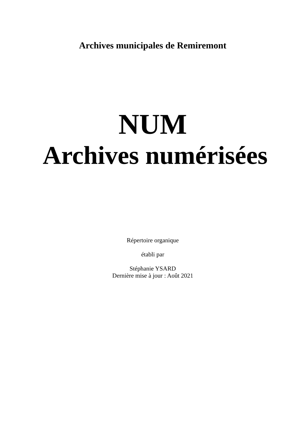 Archives Numérisées