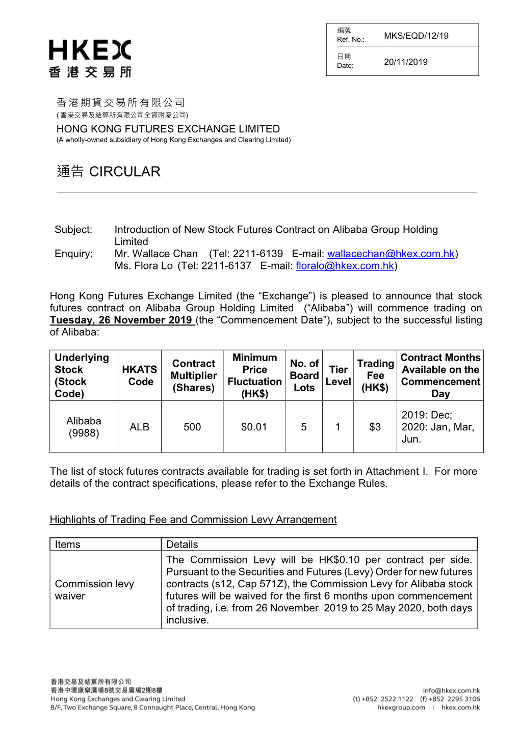 FUTURES EXCHANGE LIMITED (A Wholly-Owned Subsidiary of Hong Kong Exchanges and Clearing Limited)
