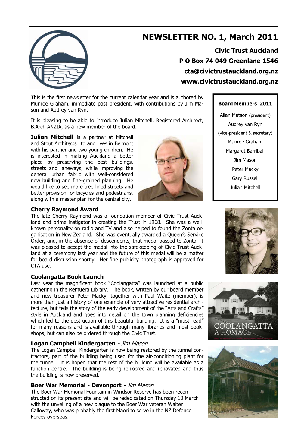Civic Trust Auckland Newsletter March 2011