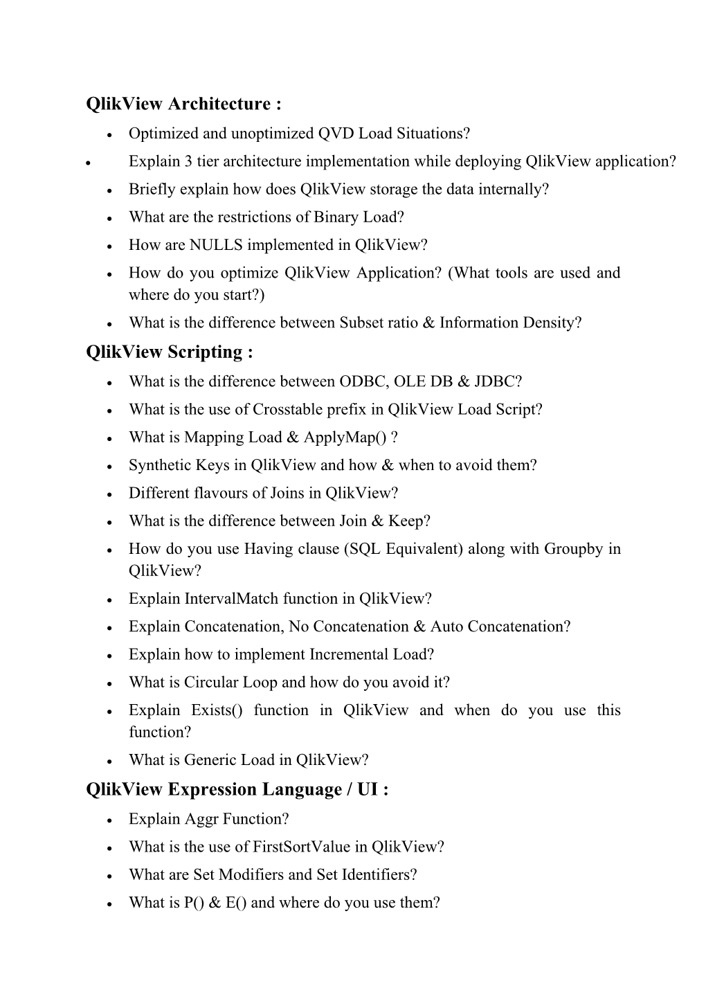 Qlikview Architecture