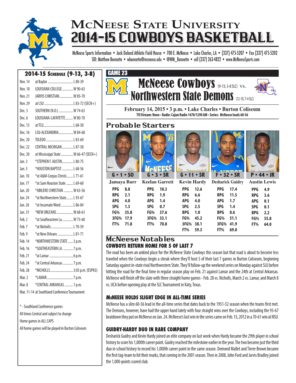 2014-15 Cowboys Basketball