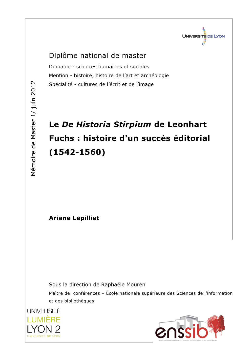 Le De Historia Stirpium De Leonhart Fuchs