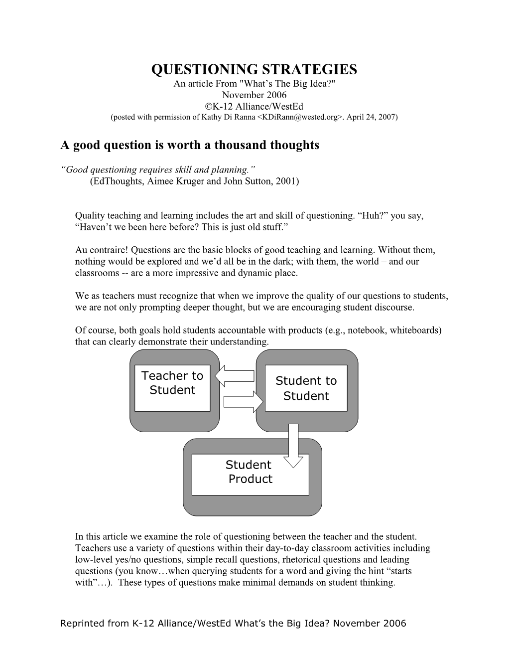 Good Questioning Requires Skill And Planning