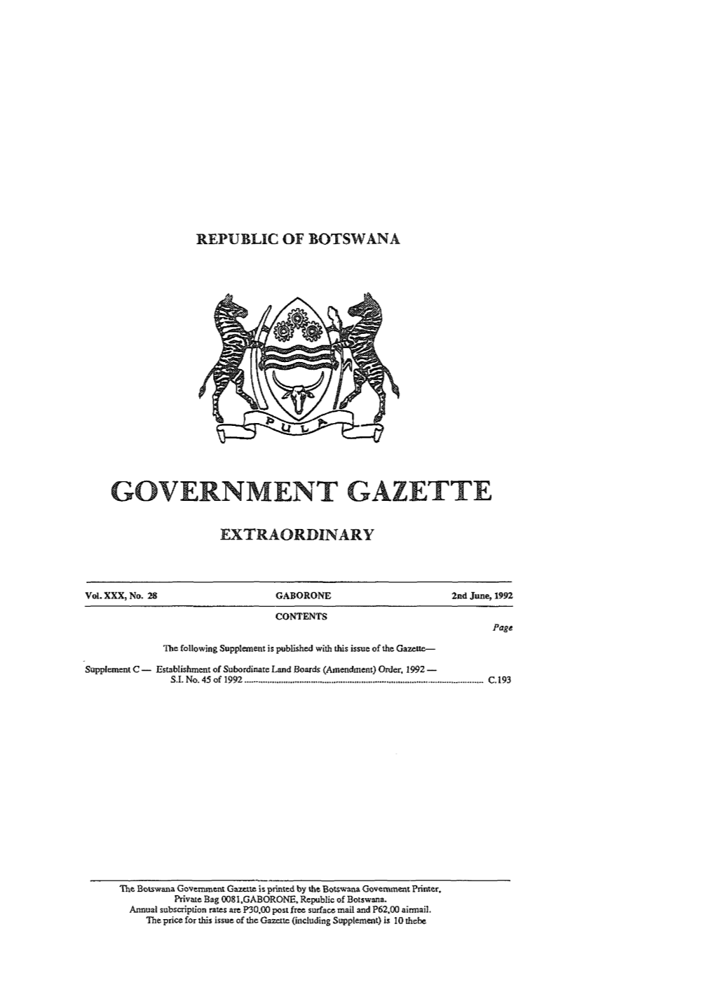 Government Gazette