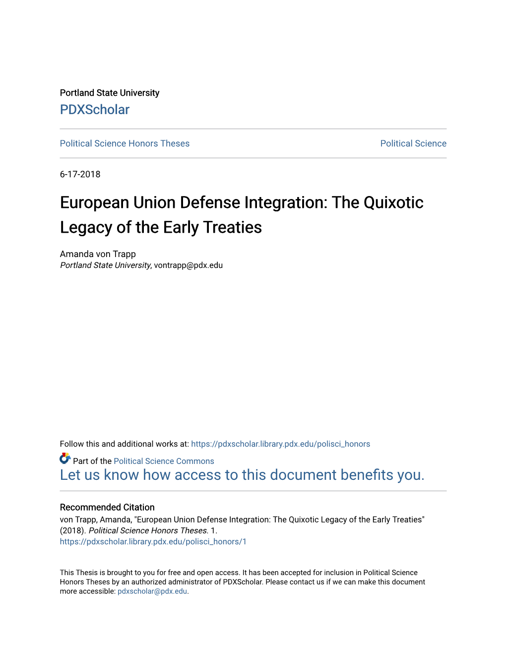 European Union Defense Integration: the Quixotic Legacy of the Early Treaties