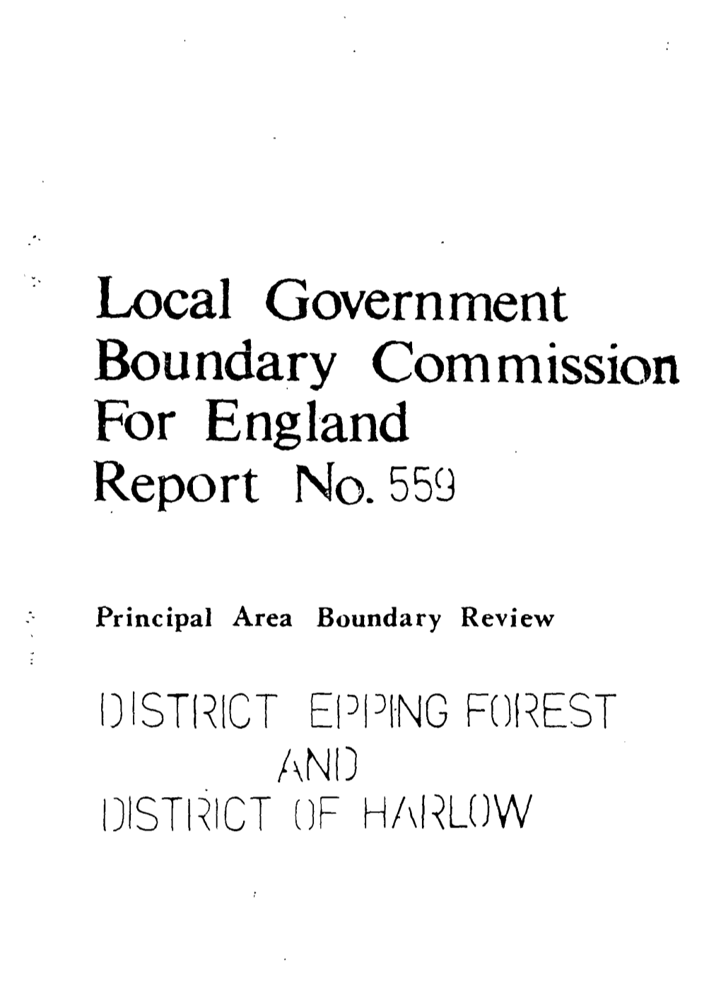 Local Government Boundary Commission for England Report No