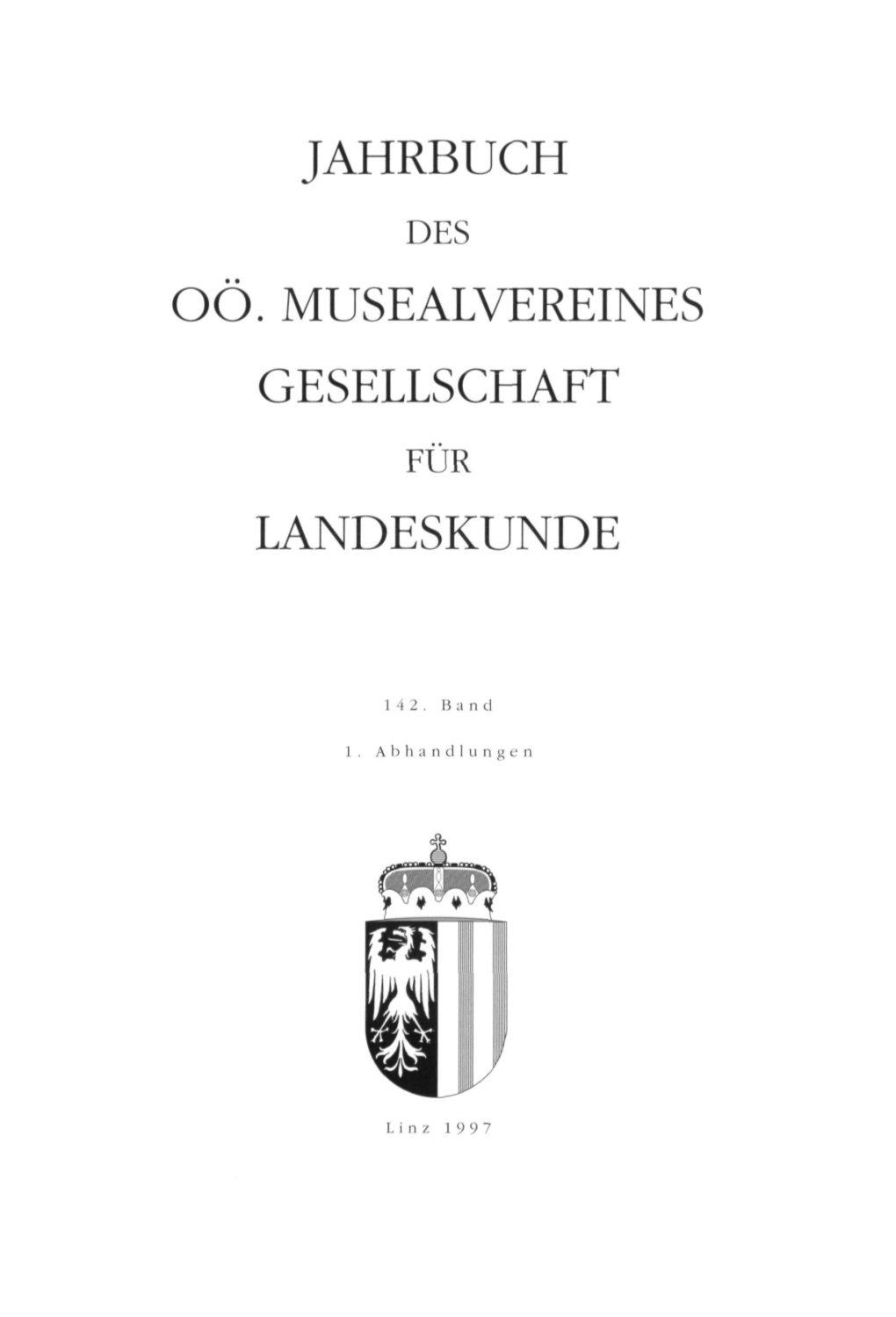 Jahrbuch Oö. Musealvereines Gesellschaft Landeskunde