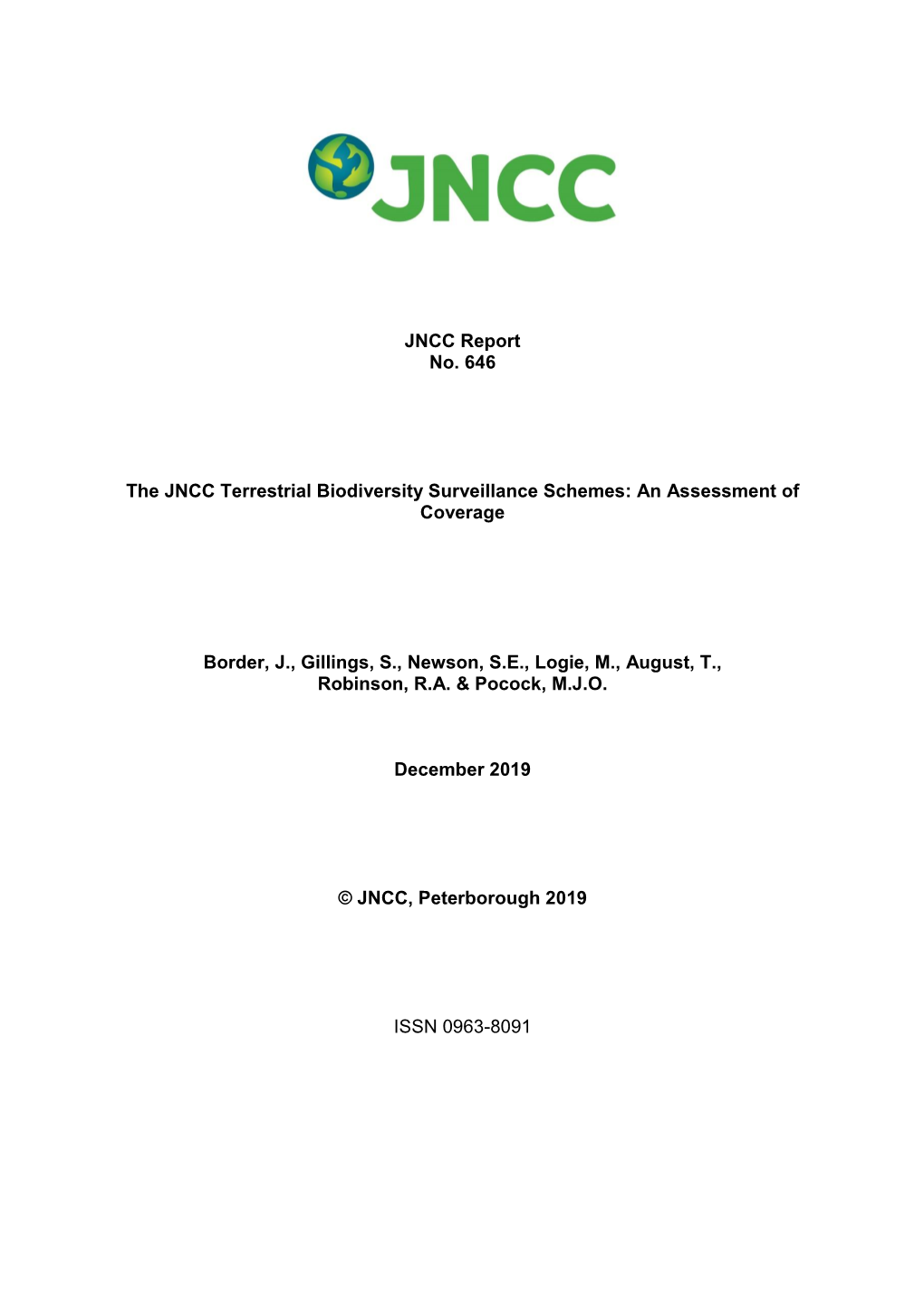 The JNCC Terrestrial Biodiversity Surveillance Schemes: an Assessment of Coverage